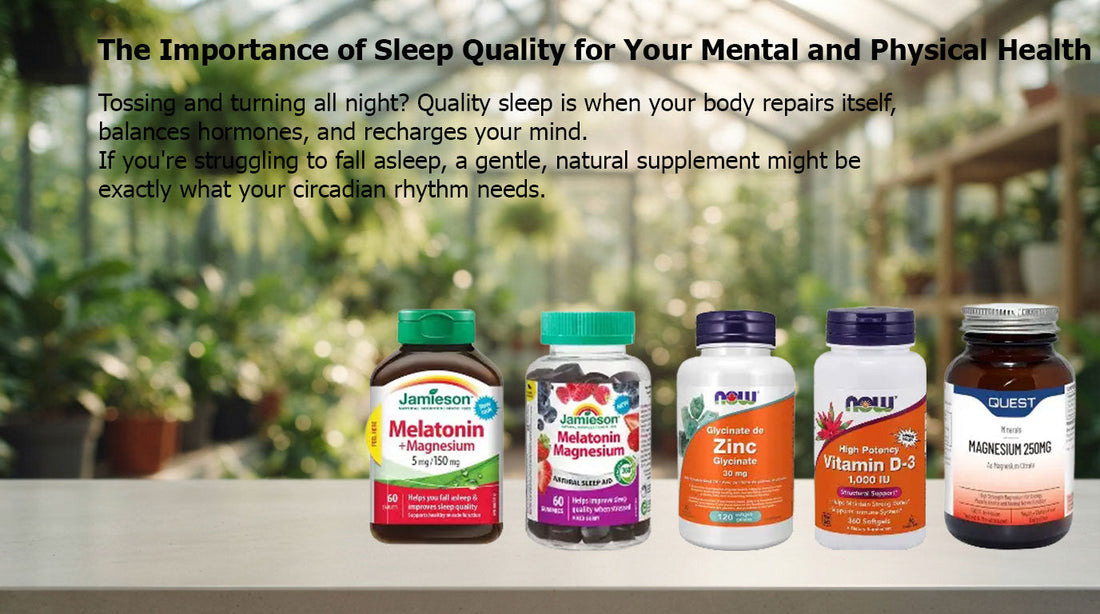 Jamieson Melatonin capsules and relaxation supplements to support a healthy circadian rhythm.