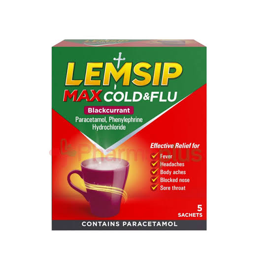 LEMSIP MAX COLD&FLU BLACKCURRANT SACHETS 5S